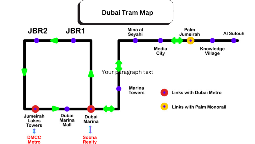 Dubai tram track