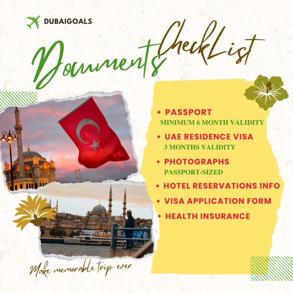 Documents to apply Turkey Visa