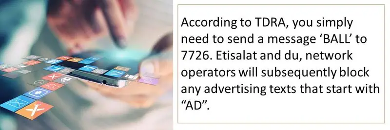 SMS ad blocking for Etisalat and Du users