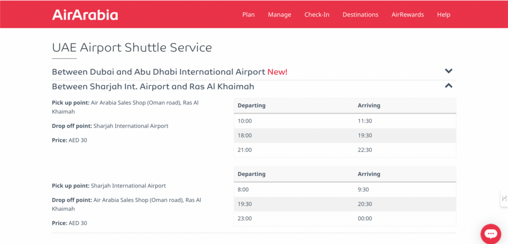 Sharjah Int. Airport and Ras Al Khaimah- Air Arabia